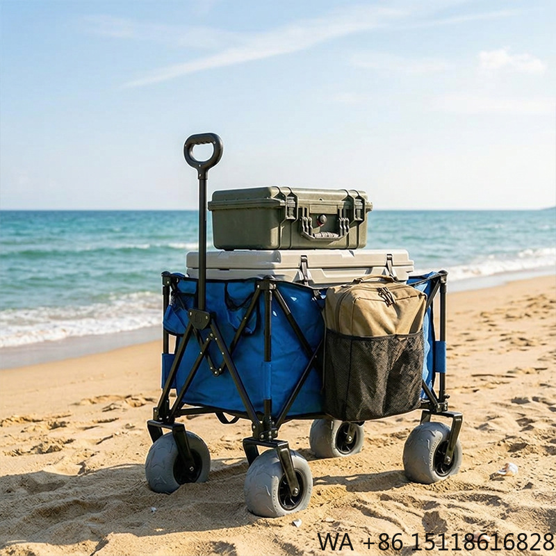 Outdoor Furniture Metal - Chariot de plage pliable en métal