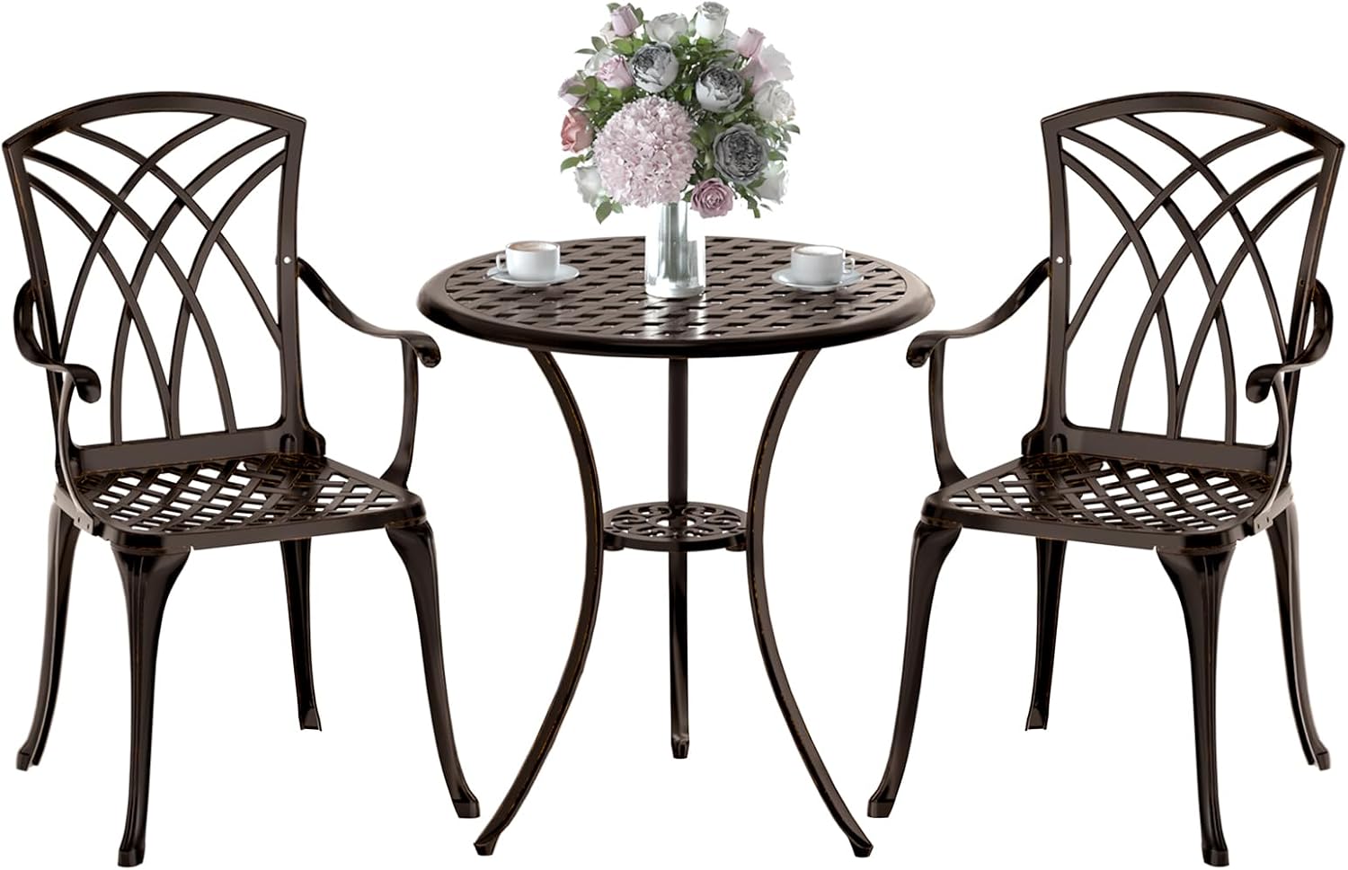 Bistro Table Set - Ensemble bistro 3 pièces en aluminium
