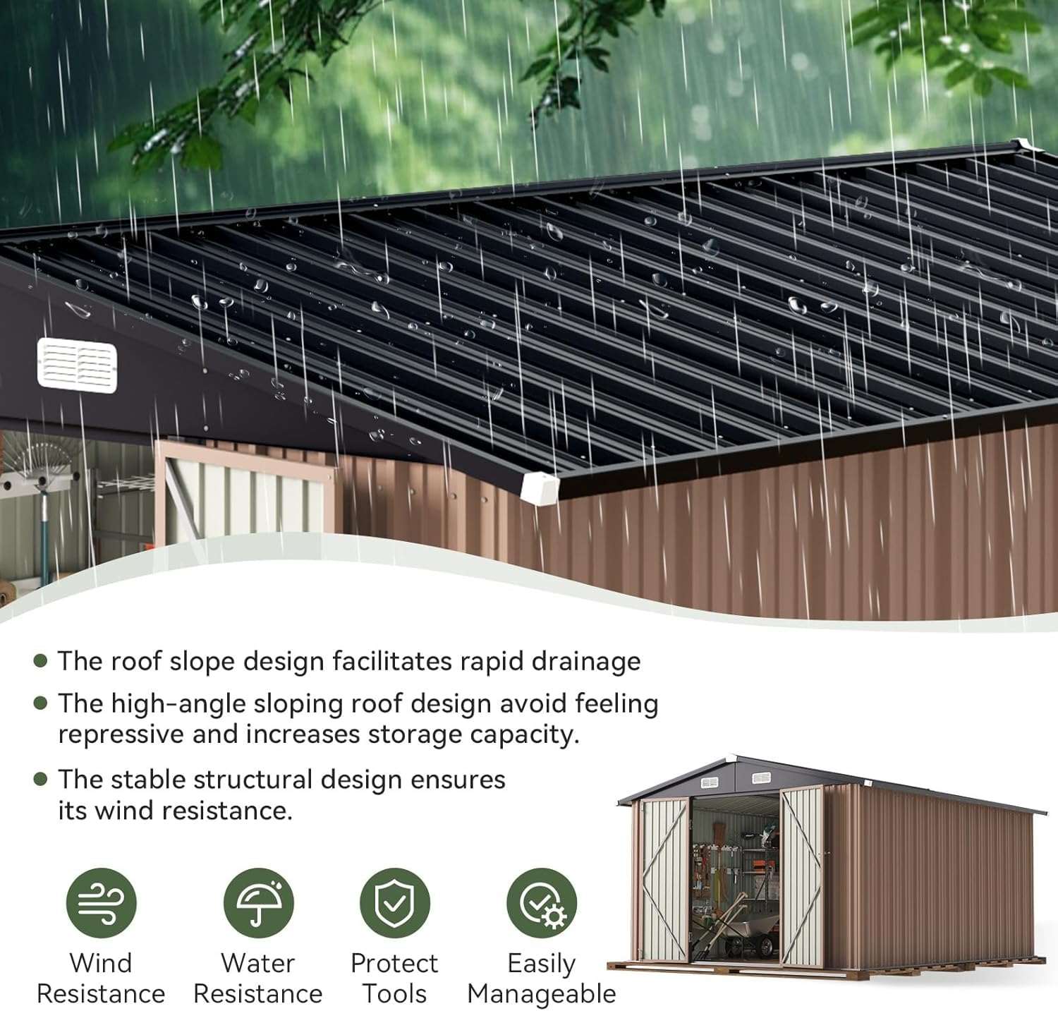 Outdoor Furniture Metal - Abri de jardin extérieur 12 x