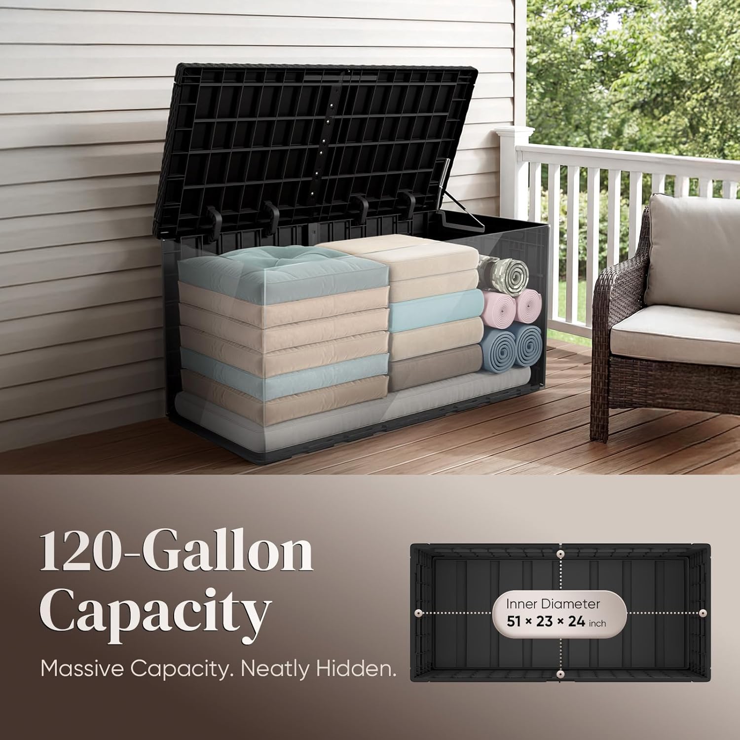 Banc de rangement extérieur en - Outdoor Furniture Weatherproof avis et prix