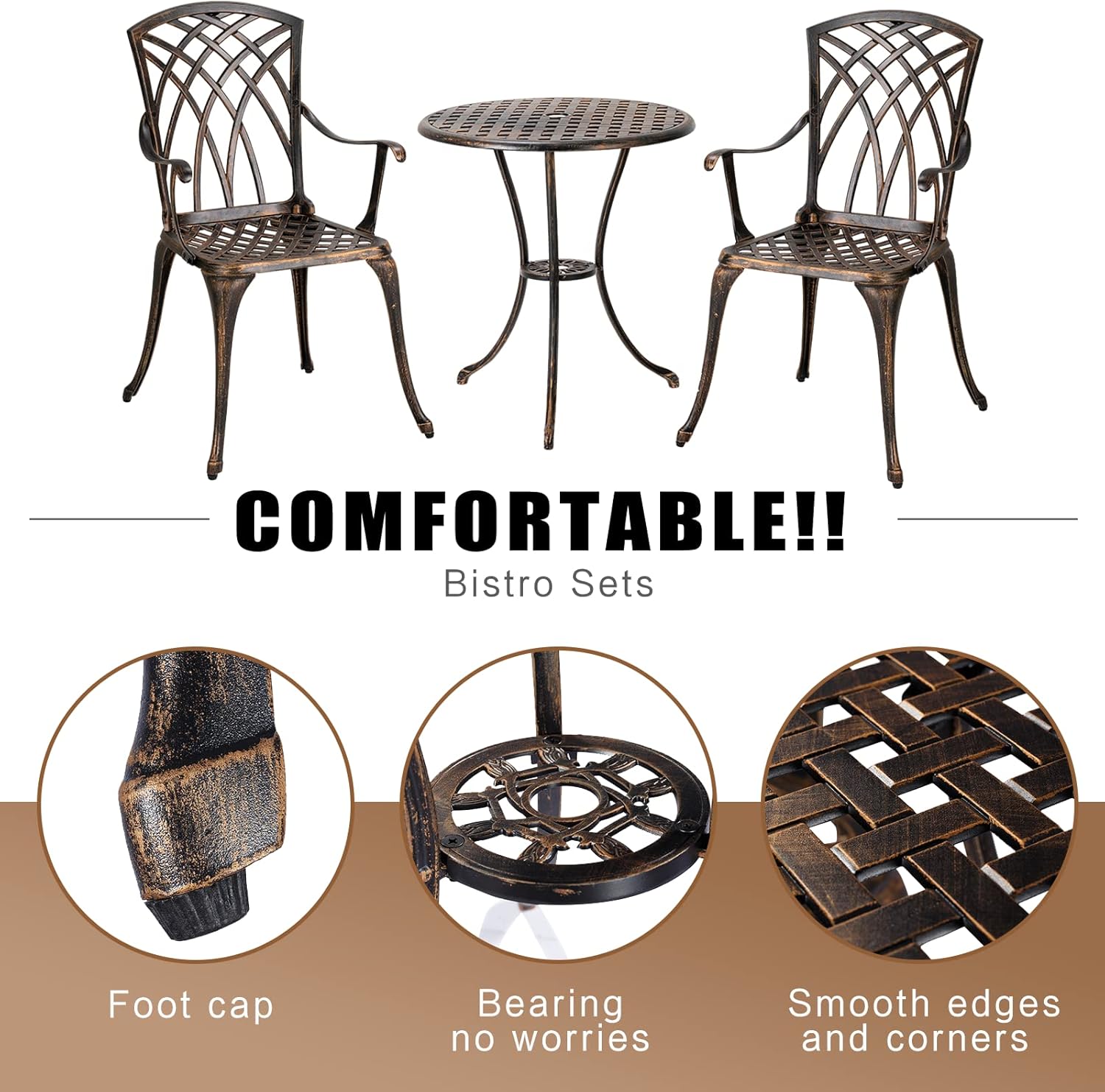 Ensemble bistro d'extérieur 3  - Bistro Table Set avis et prix