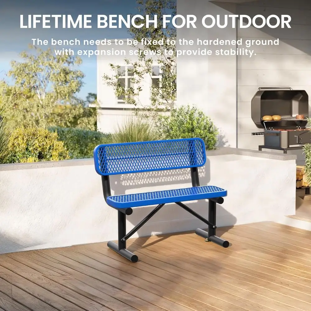 Banc en métal bleu robuste pou - Garden Bench Metal avis et prix