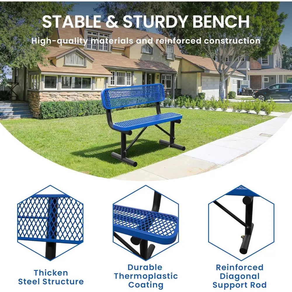 Banc en métal bleu robuste pou - Garden Bench Metal avis et prix