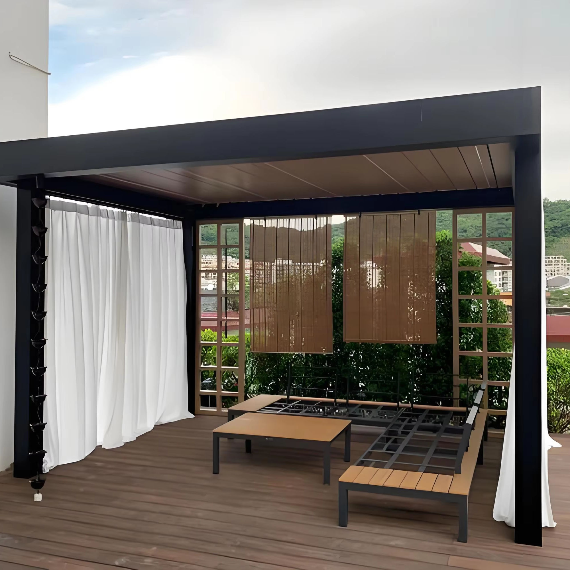 Pergola rectangulaire en allia - Outdoor Furniture Metal avis et prix