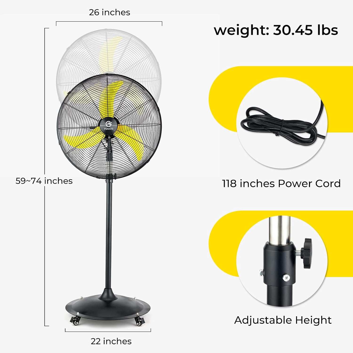 Ventilateur sur pied oscillant - Outdoor Furniture Metal avis et prix