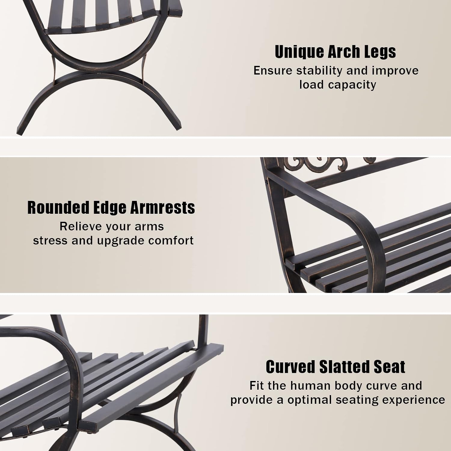 Banc de jardin extérieur en br - Garden Bench Metal avis et prix